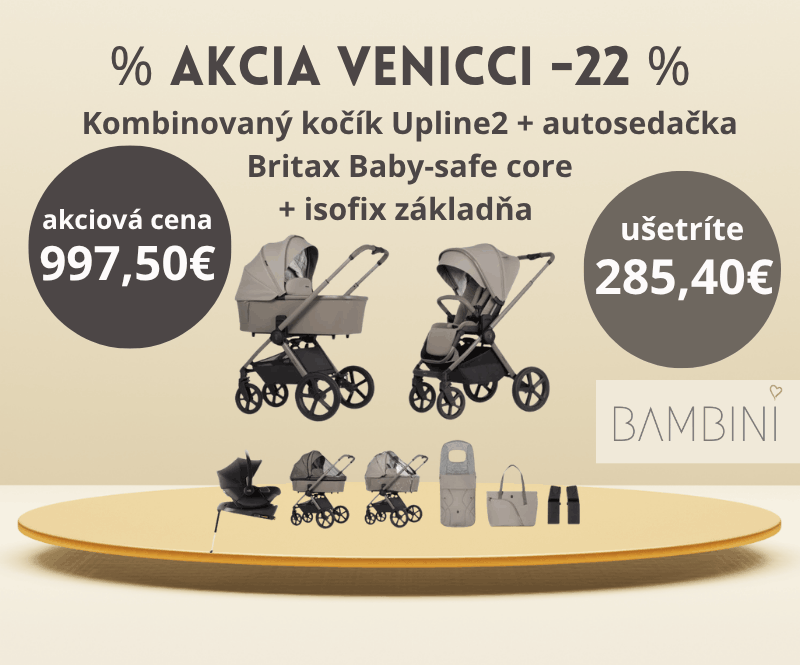 Venicci - 22% - kombinovaný kočík Upline2 s autosedačkou Baby-safe core a isofixovou základňou